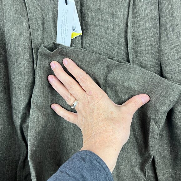 Banana Republic‎ Soho High-Rise Wide-Leg Linen Pant Size 10P - Picture 9 of 10